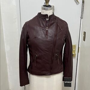 Superior Maroon Leather Jacket